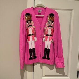 QOS Pink Nutcracker Cardigan